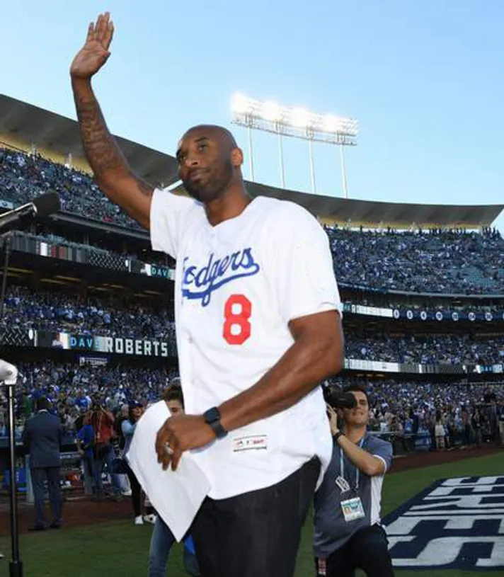 KOBE BRYANT Los Angeles Dodgers 1960’s Away Majestic Throwback Baseball Jersey 