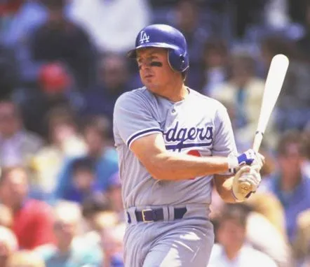 MICKEY HATCHER Los Angeles Dodgers 1988 Away Majestic Throwback Baseball Jersey 