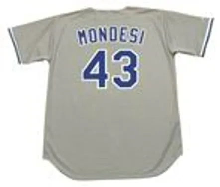 RAUL MONDESI Los Angeles Dodgers 1997 Away Majestic Baseball Throwback Jersey 