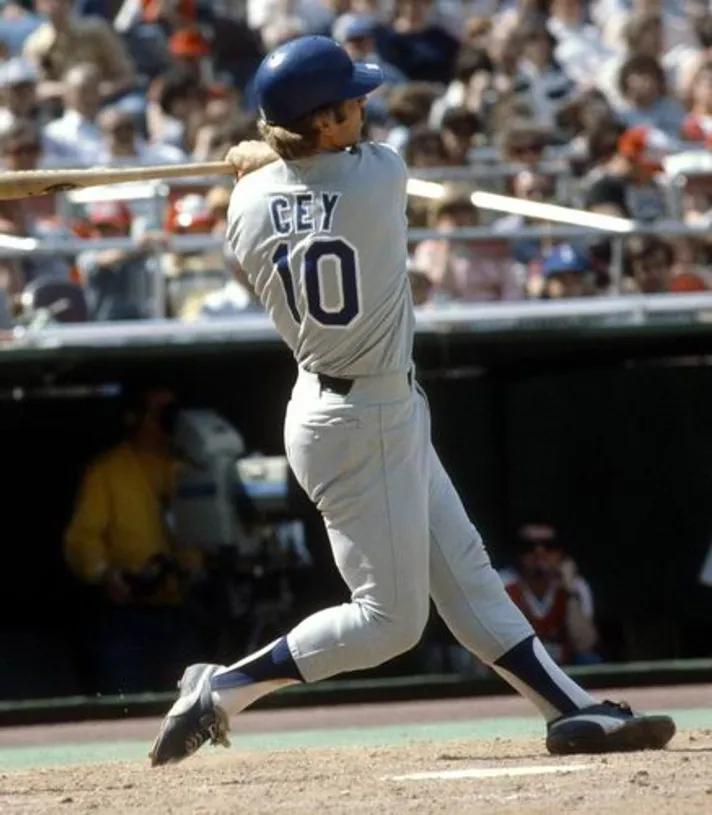 RON CEY Los Angeles Dodgers 1981 Majestic Throwback Away Baseball Jersey 