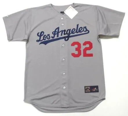 SANDY KOUFAX Los Angeles Dodgers 1965 Away Majestic Baseball Throwback Jersey 