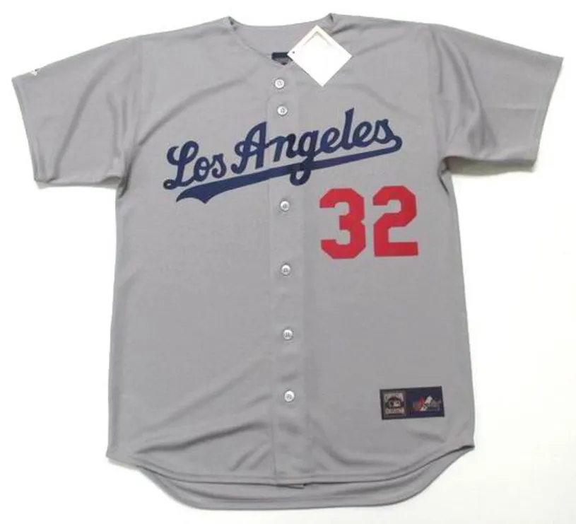 SANDY KOUFAX Los Angeles Dodgers 1965 Away Majestic Baseball Throwback Jersey 