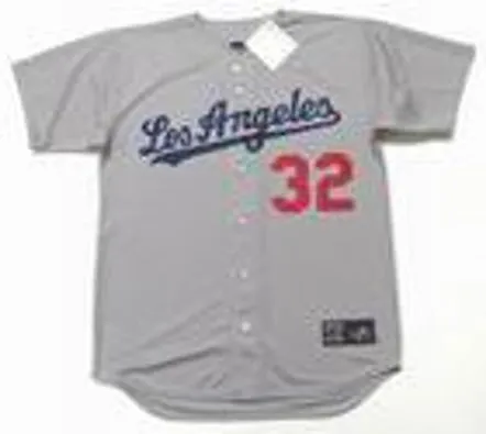 SANDY KOUFAX Los Angeles Dodgers 1965 Away Majestic Baseball Throwback Jersey 