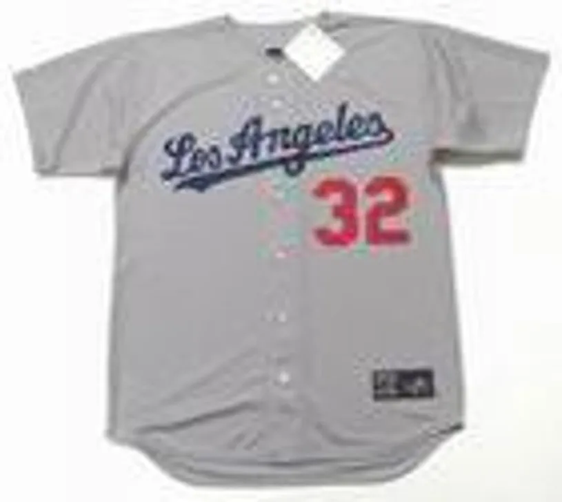 SANDY KOUFAX Los Angeles Dodgers 1965 Away Majestic Baseball Throwback Jersey 