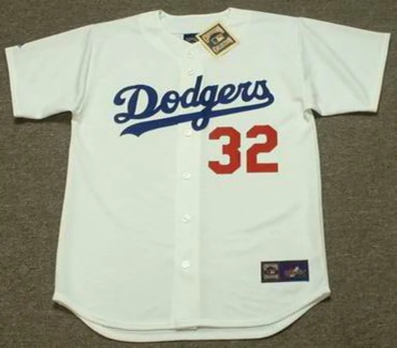 SANDY KOUFAX Los Angeles Dodgers 1965 Home Majestic Baseball Throwback Jersey 