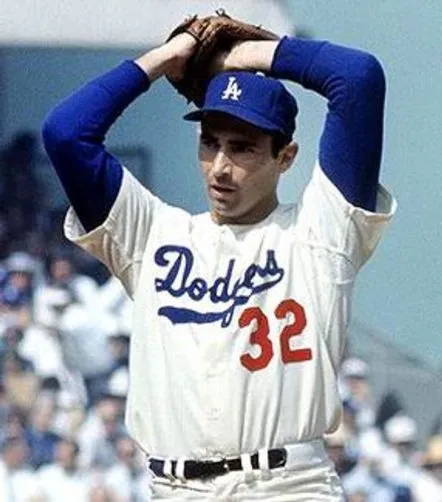 SANDY KOUFAX Los Angeles Dodgers 1965 Home Majestic Baseball Throwback Jersey 