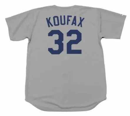 SANDY KOUFAX Los Angeles Dodgers 1973 Away Majestic Throwback Baseball Jersey 