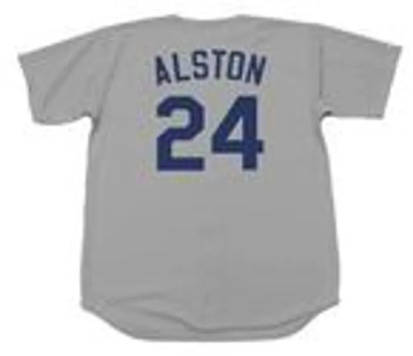 WALTER ALSTON Los Angeles Dodgers 1974 Away Majestic Throwback Baseball Jersey 