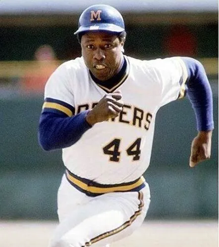 HANK AARON Milwaukee Brewers 1975 Majestic Cooperstown Throwback Home Jersey 