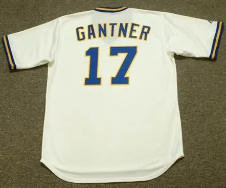 JIM GANTNER Milwaukee Brewers 1977 Majestic Cooperstown Throwback Home Jersey 
