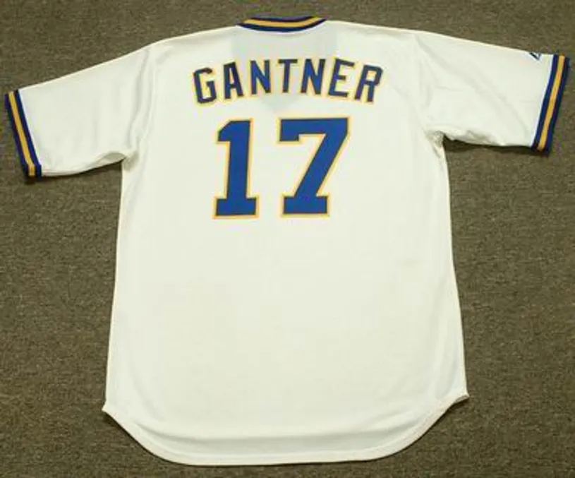 JIM GANTNER Milwaukee Brewers 1977 Majestic Cooperstown Throwback Home Jersey 