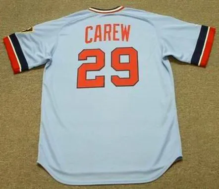 ROD CAREW Minnesota Twins 1977 Majestic Cooperstown Throwback Baseball Jersey 