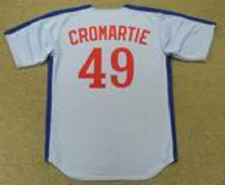 WARREN CROMARTIE Montreal Expos 1981 Majestic Cooperstown Away Baseball Jersey 