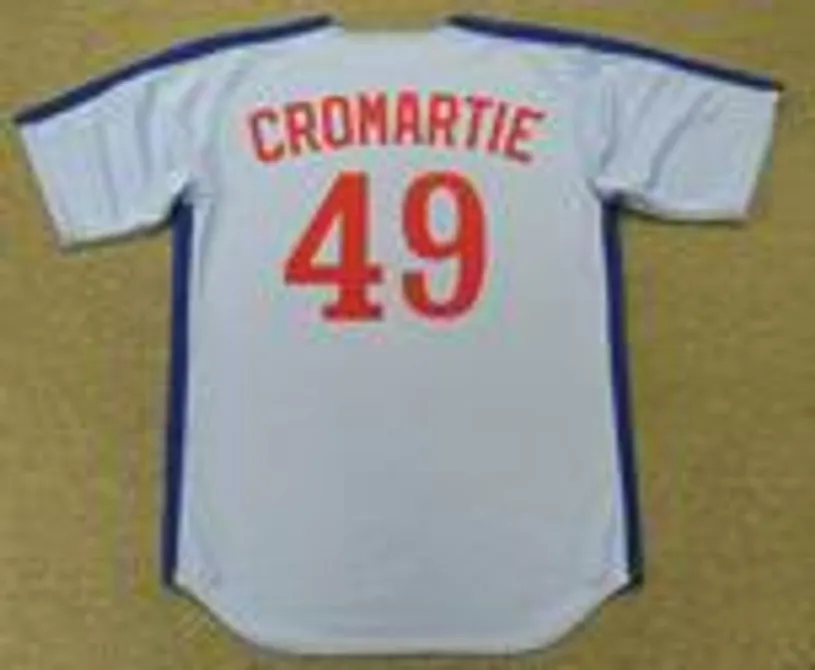 WARREN CROMARTIE Montreal Expos 1981 Majestic Cooperstown Away Baseball Jersey 