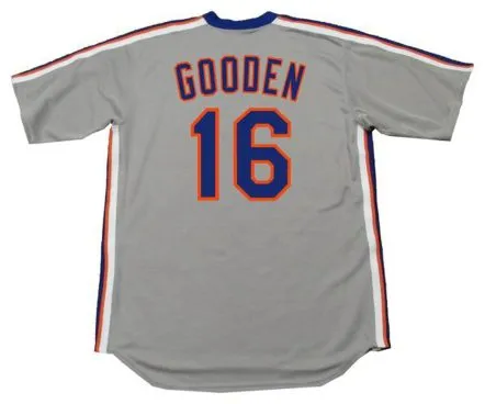 DWIGHT GOODEN New York Mets 1987 Majestic Cooperstown Away Baseball Jersey 