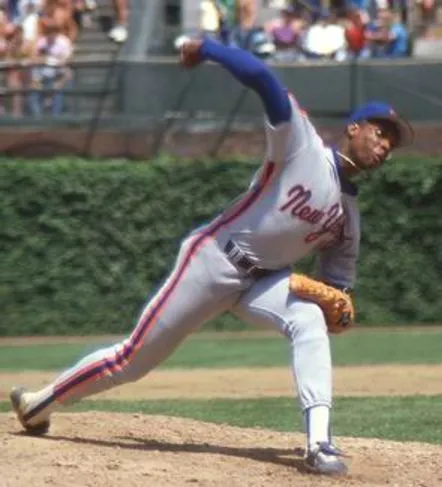 DWIGHT GOODEN New York Mets 1987 Majestic Cooperstown Away Baseball Jersey 