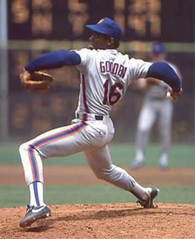 DWIGHT GOODEN New York Mets 1987 Majestic Cooperstown Away Baseball Jersey 