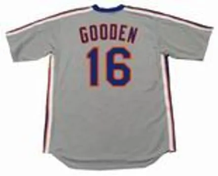 DWIGHT GOODEN New York Mets 1987 Majestic Cooperstown Away Baseball Jersey 