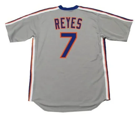 JOSE REYES New York Mets 1987 Majestic Cooperstown Away Baseball Jersey 