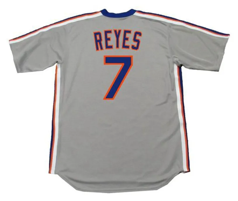 JOSE REYES New York Mets 1987 Majestic Cooperstown Away Baseball Jersey 