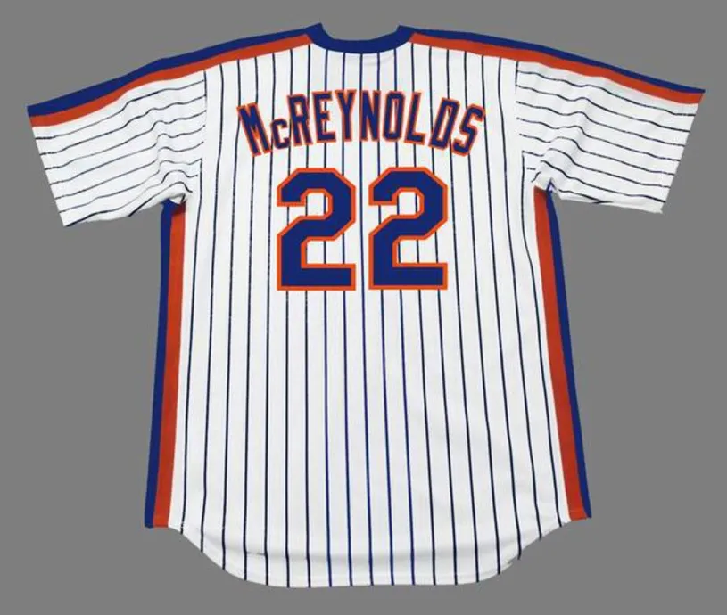 KEVIN McREYNOLDS New York Mets 1987 Majestic Cooperstown Home Baseball Jersey 