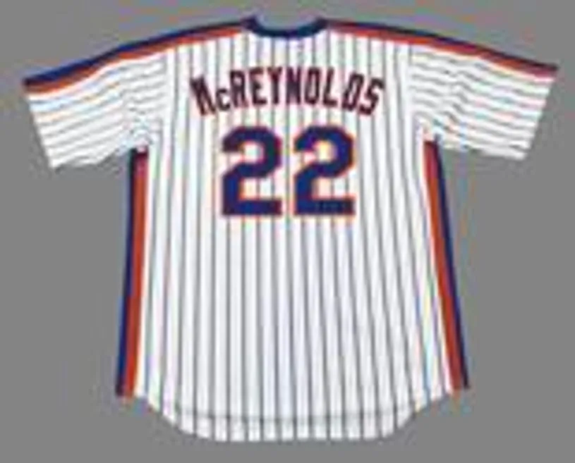 KEVIN McREYNOLDS New York Mets 1987 Majestic Cooperstown Home Baseball Jersey 