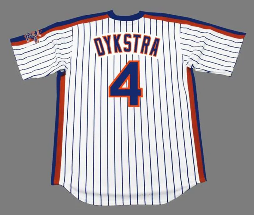 LENNY DYKSTRA New York Mets 1986 Majestic Cooperstown Home Baseball Jersey 