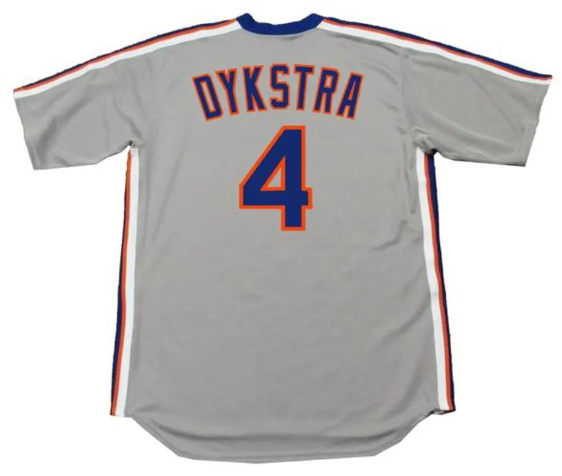 LENNY DYKSTRA New York Mets 1987 Majestic Cooperstown Away Baseball Jersey 