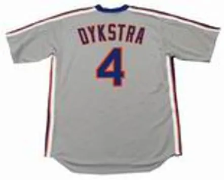 LENNY DYKSTRA New York Mets 1987 Majestic Cooperstown Away Baseball Jersey 