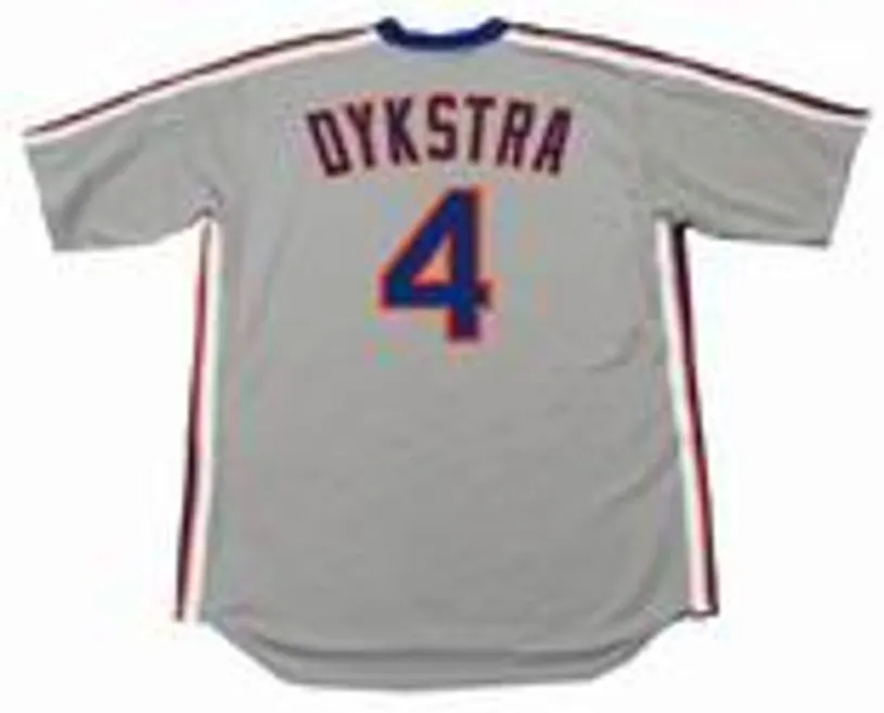 LENNY DYKSTRA New York Mets 1987 Majestic Cooperstown Away Baseball Jersey 