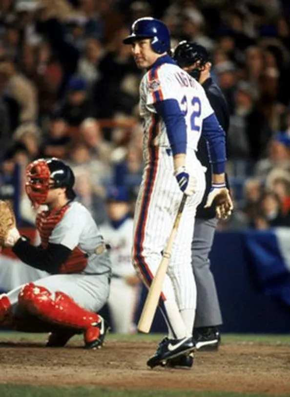 RAY KNIGHT New York Mets 1986 Majestic Cooperstown Home Baseball Jersey 