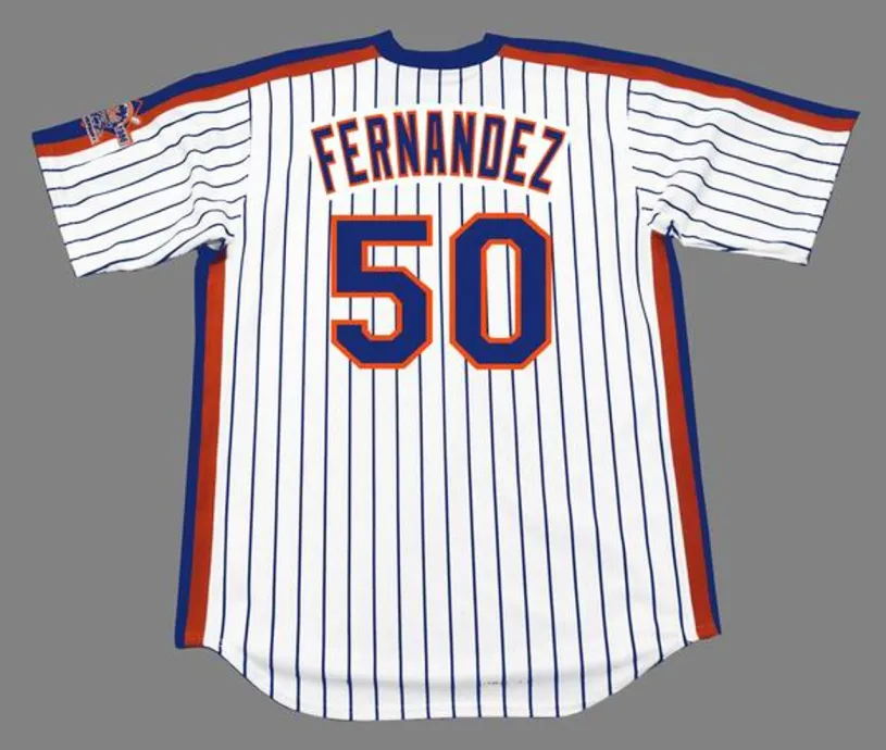 SID FERNANDEZ New York Mets 1986 Majestic Cooperstown Home Baseball Jersey 