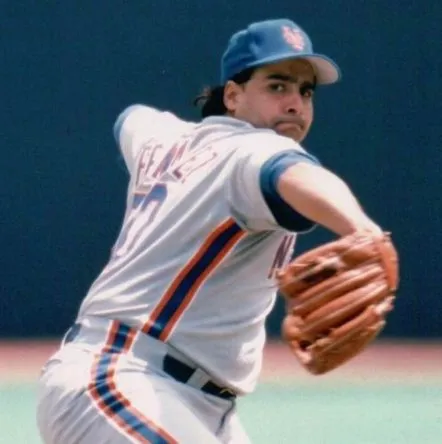 SID FERNANDEZ New York Mets 1987 Majestic Cooperstown Away Baseball Jersey 