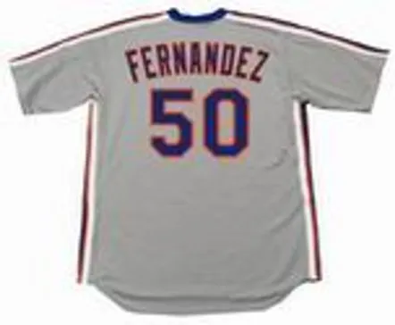 SID FERNANDEZ New York Mets 1987 Majestic Cooperstown Away Baseball Jersey 
