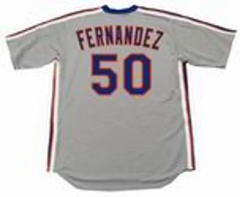 SID FERNANDEZ New York Mets 1987 Majestic Cooperstown Away Baseball Jersey 
