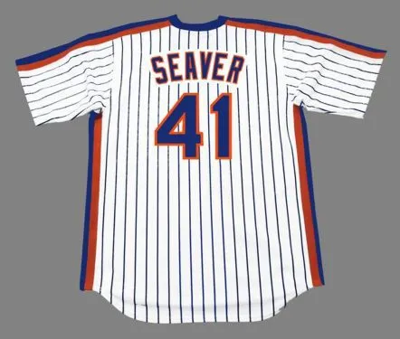 TOM SEAVER New York Mets 1983 Majestic Cooperstown Home Baseball Jersey 
