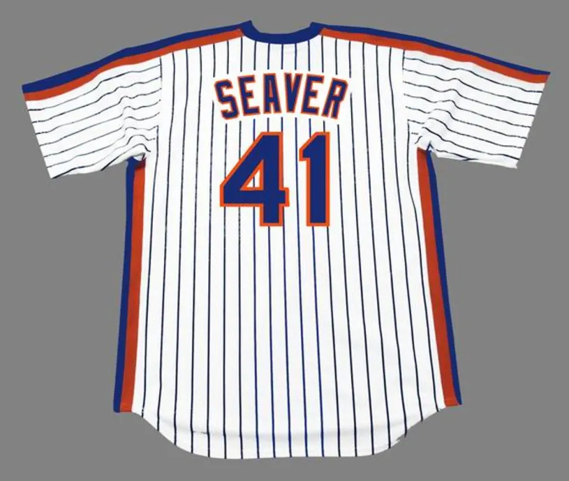 TOM SEAVER New York Mets 1983 Majestic Cooperstown Home Baseball Jersey 