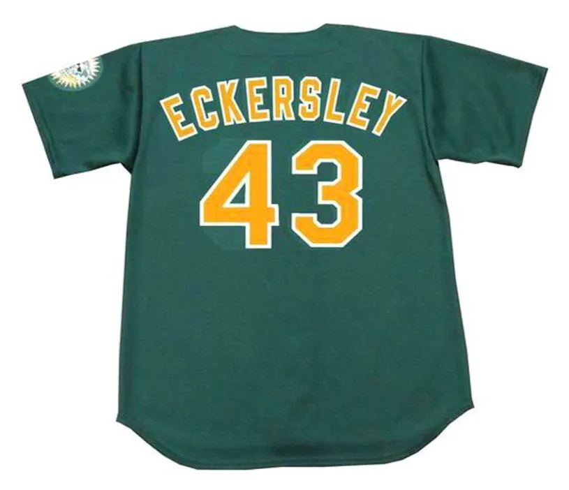 DENNIS ECKERSLEY Oakland Athletics 1994 Alternate Majestic Baseball Throwback Jersey 