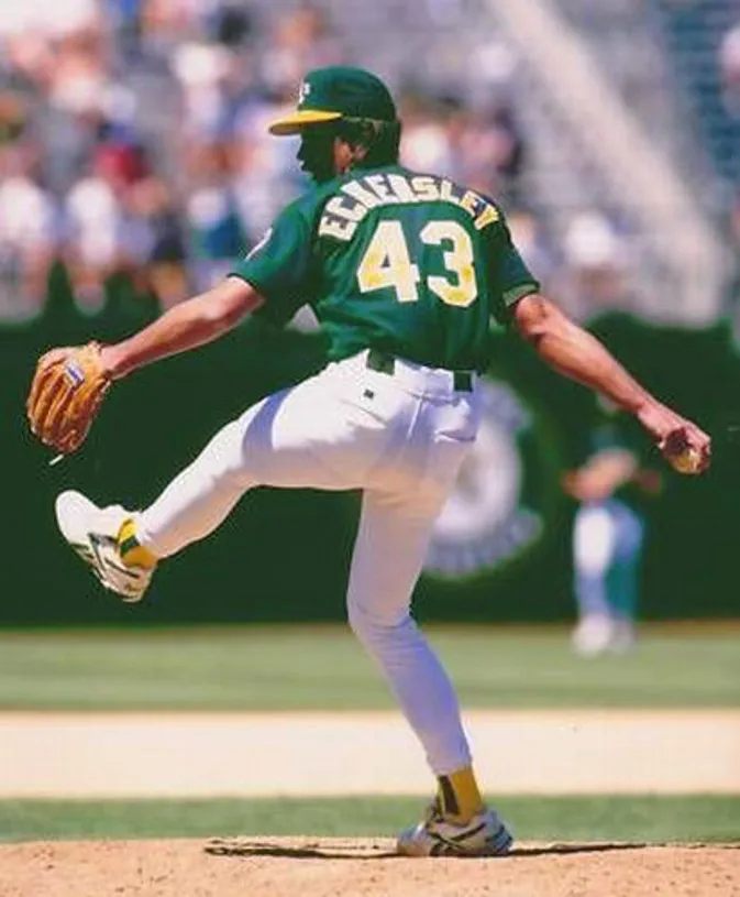 DENNIS ECKERSLEY Oakland Athletics 1994 Alternate Majestic Baseball Throwback Jersey 