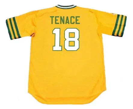 GENE TENACE Oakland Athletics 1973 Majestic Cooperstown Throwback Baseball Jersey 