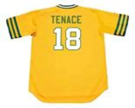 GENE TENACE Oakland Athletics 1973 Majestic Cooperstown Throwback Baseball Jersey 