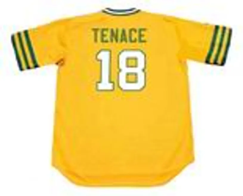 GENE TENACE Oakland Athletics 1973 Majestic Cooperstown Throwback Baseball Jersey 