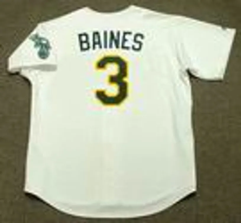 HAROLD BAINES Oakland Athletics 1991 Home Majestic Baseball Throwback Jersey 