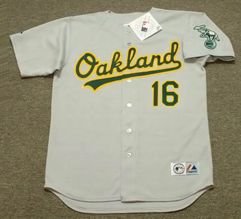 JASON GIAMBI Oakland Athletics 2002 Away Majestic Throwback Baseball Jersey 
