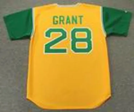 JIM “MUDCAT” GRANT Oakland Athletics 1969 Majestic Cooperstown Baseball Jersey 