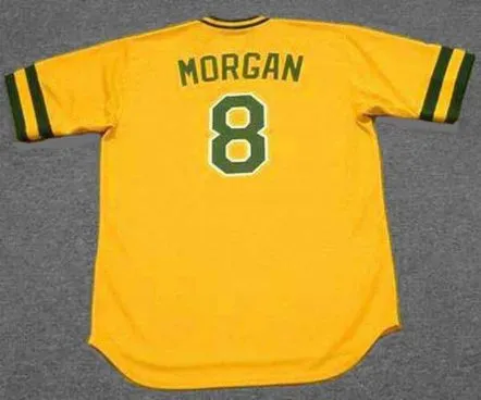 JOE MORGAN Oakland Athletics 1984 Majestic Cooperstown Throwback Baseball Jersey 