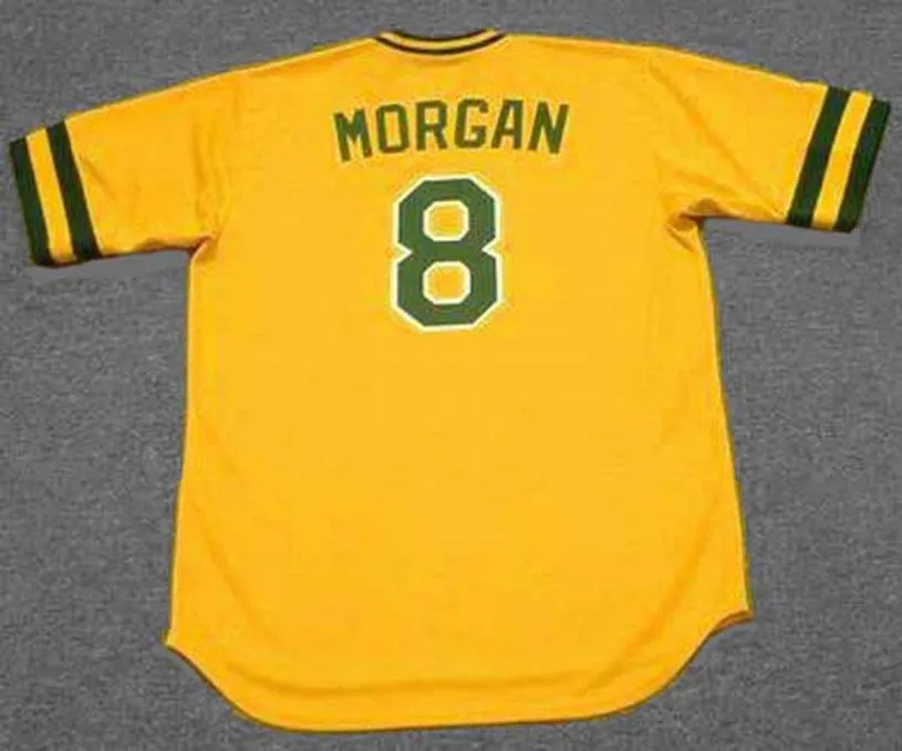 JOE MORGAN Oakland Athletics 1984 Majestic Cooperstown Throwback Baseball Jersey 