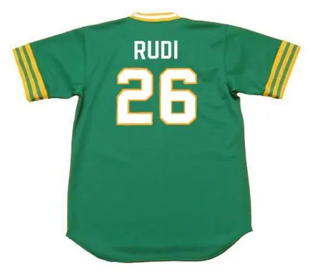 JOE RUDI Oakland Athletics 1973 Majestic Cooperstown Away Baseball Jersey 