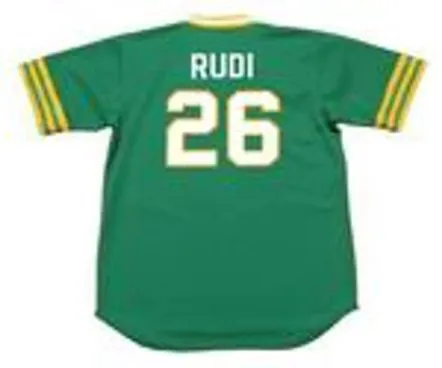 JOE RUDI Oakland Athletics 1973 Majestic Cooperstown Away Baseball Jersey 
