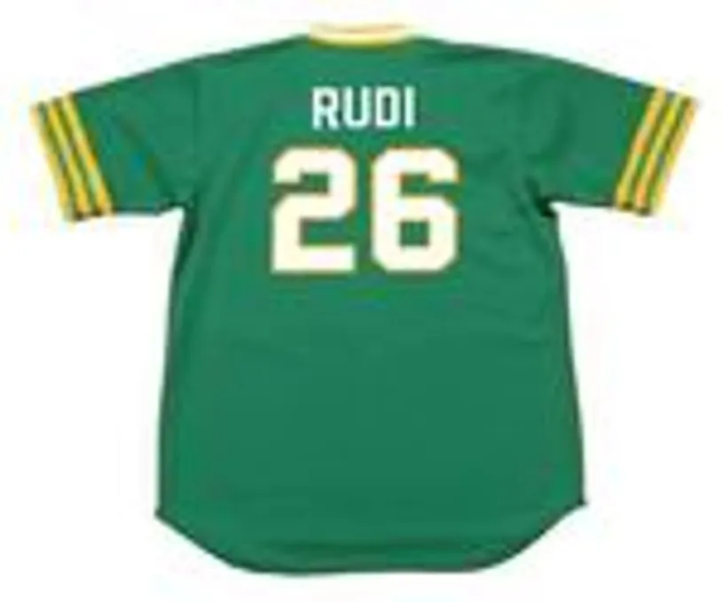 JOE RUDI Oakland Athletics 1973 Majestic Cooperstown Away Baseball Jersey 